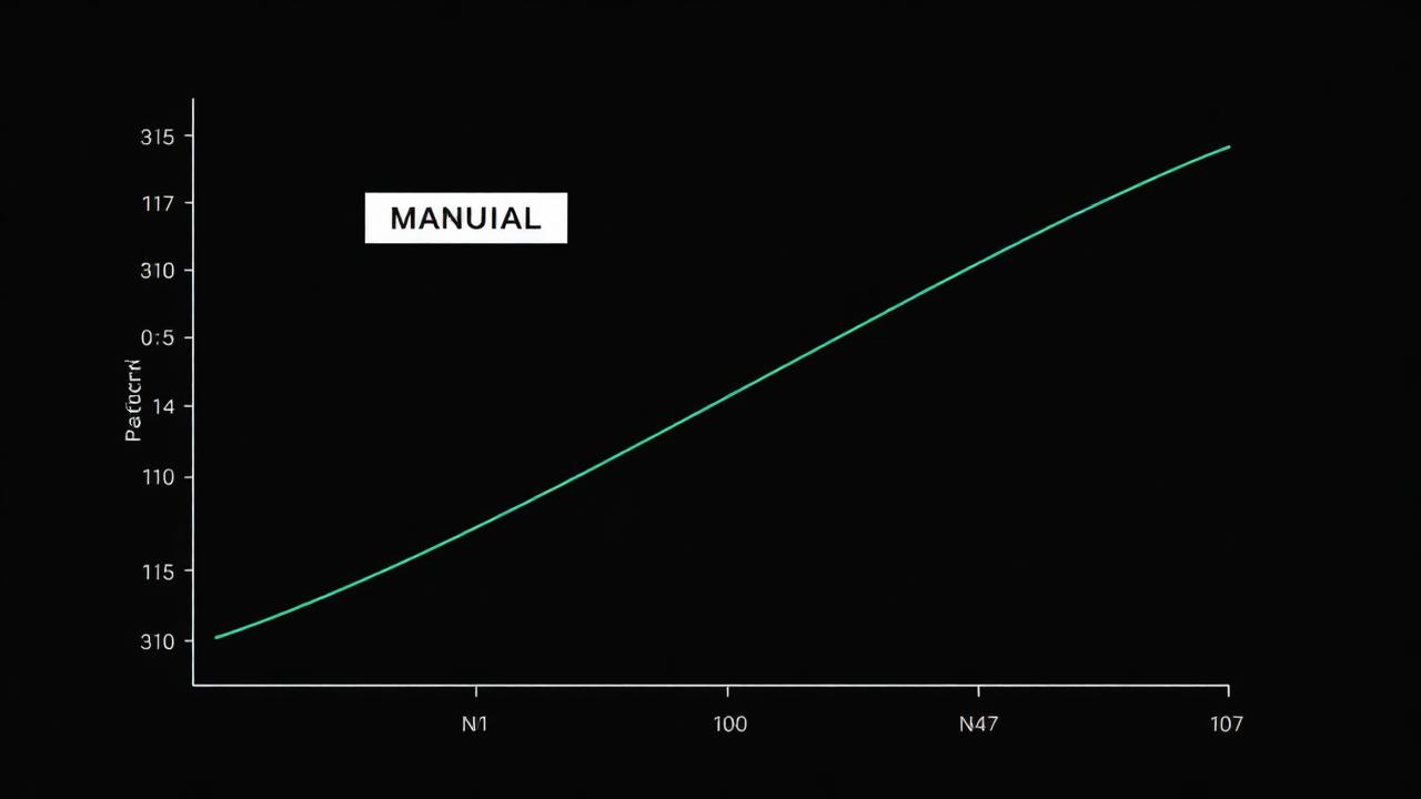 Chart comparing a steep linear manual effort line with a flattening platform curve as the number of controls grows.